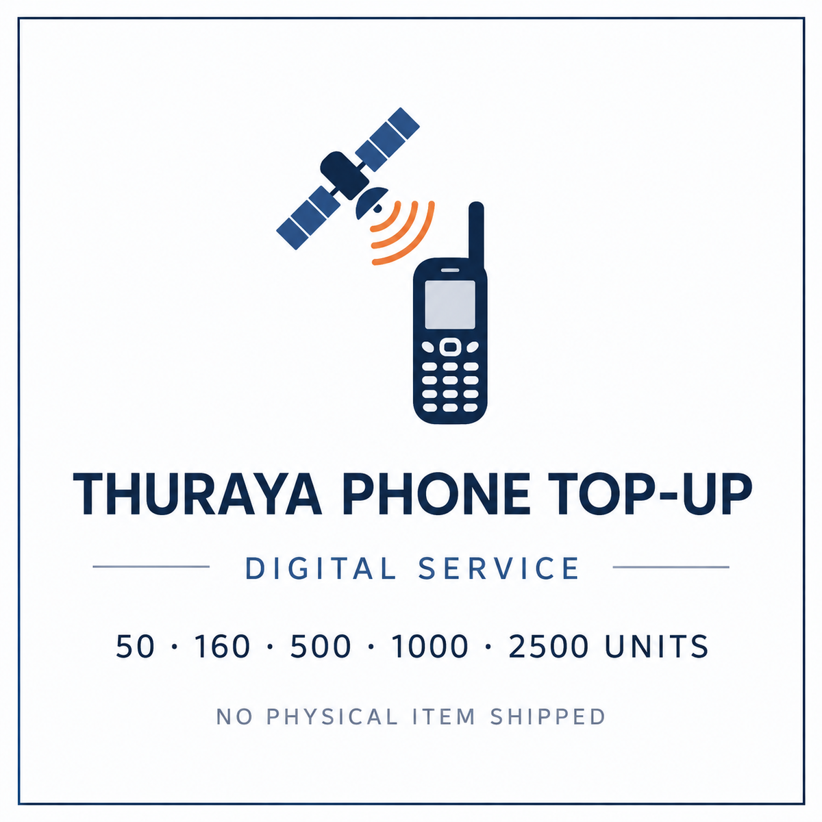 Thuraya phone top-up digital service and available units