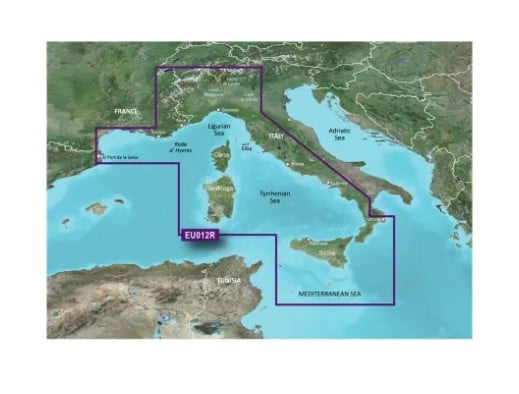 Garmin Mediterranean Sea, Central and West Charts BlueChart g3 HXEU012R