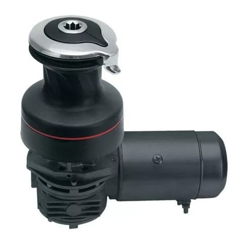 Harken 46 Electric Self-Tailing Radial Aluminum Winch — 2 Speed, 24 V, Horizontal