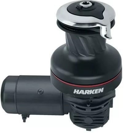 Harken 80 Electric Self-Tailing Radial Aluminum Winch — 3 Speed, 24 V, Horizontal