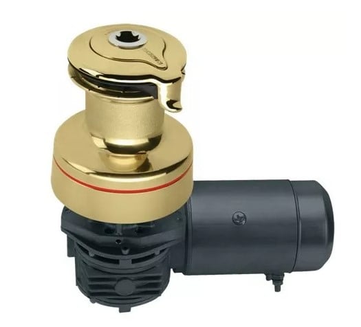 Harken 46 Electric Self-Tailing Radial Bronze Winch — 2 Speed, 12 V, Horizontal