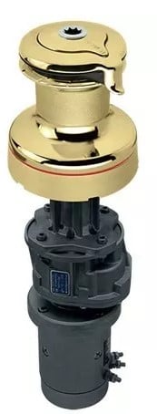 Harken 50 Electric Self-Tailing Radial Bronze Winch — 2 Speed, 12 V, Vertical