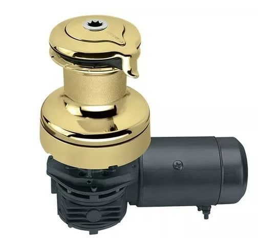 Harken 60 Electric Self-Tailing Radial Bronze Winch — 3 Speed, 12 V, Horizontal