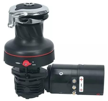 Harken 40 Electric Self-Tailing Rewind Radial Aluminum Winch — Reverse Speed, 12 V