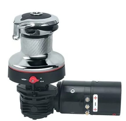 Harken 40 Electric Self-Tailing Rewind Radial Chrome Winch — Reverse Speed, 24 V