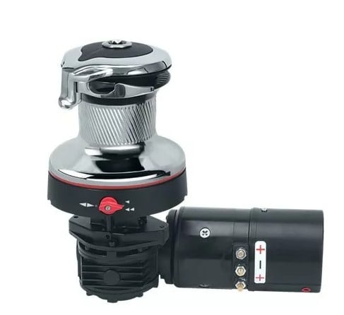 Harken 46 Electric Self-Tailing Rewind Radial Chrome Winch — Reverse Speed, 12 V