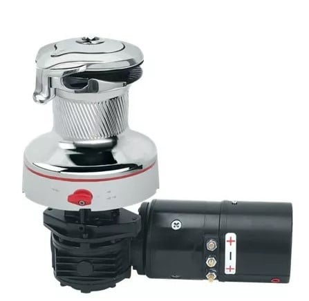 Harken 60 Electric Self-Tailing Rewind Radial All-Chrome Winch — Reverse Speed, 12 V