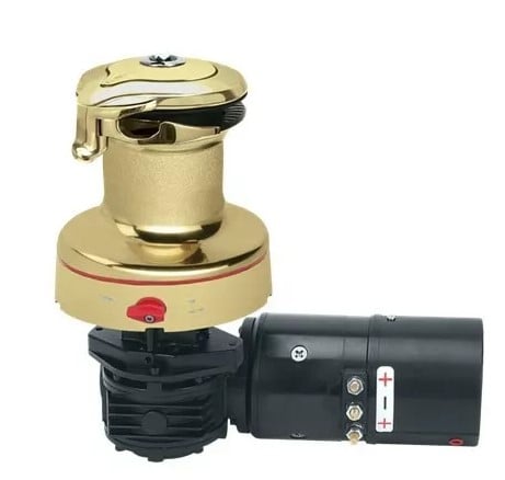 Harken 60 Electric Self-Tailing Rewind Radial Bronze Winch — Reverse Speed, 24 V