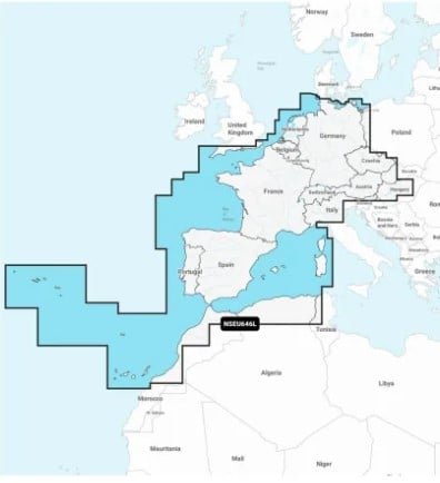 Garmin + Europe, Central & West - Marine Charts (chart code NSEU646L) microSD/SD