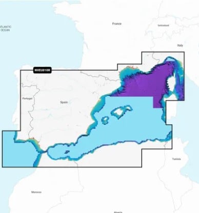 Garmin Vision+ Spain, Mediterranean Coast (chart code NVEU010R) microSD/SD card