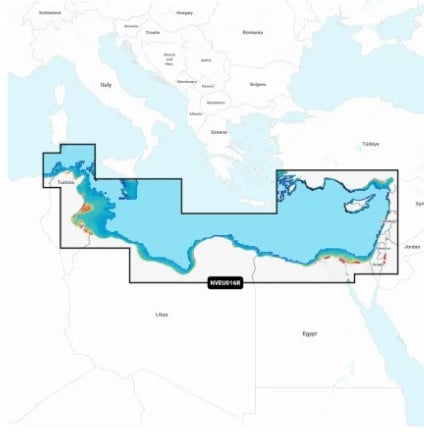 Garmin Vision+ Mediterranean Sea, Southeast - (chart code NVEU016R) microSD/SD