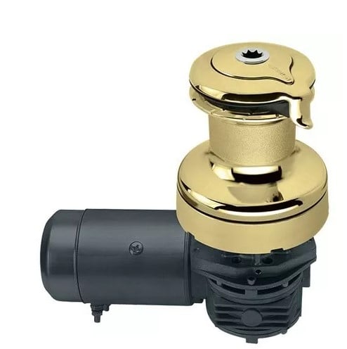 Harken 60 Electric Self-Tailing Radial Bronze Winch — 3 Speed, 24 V, Horizontal, Left