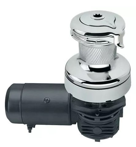 Harken 60 Electric Self-Tailing Radial All-Chrome Winch — 2 Speed, 24 V, Horizontal, Left