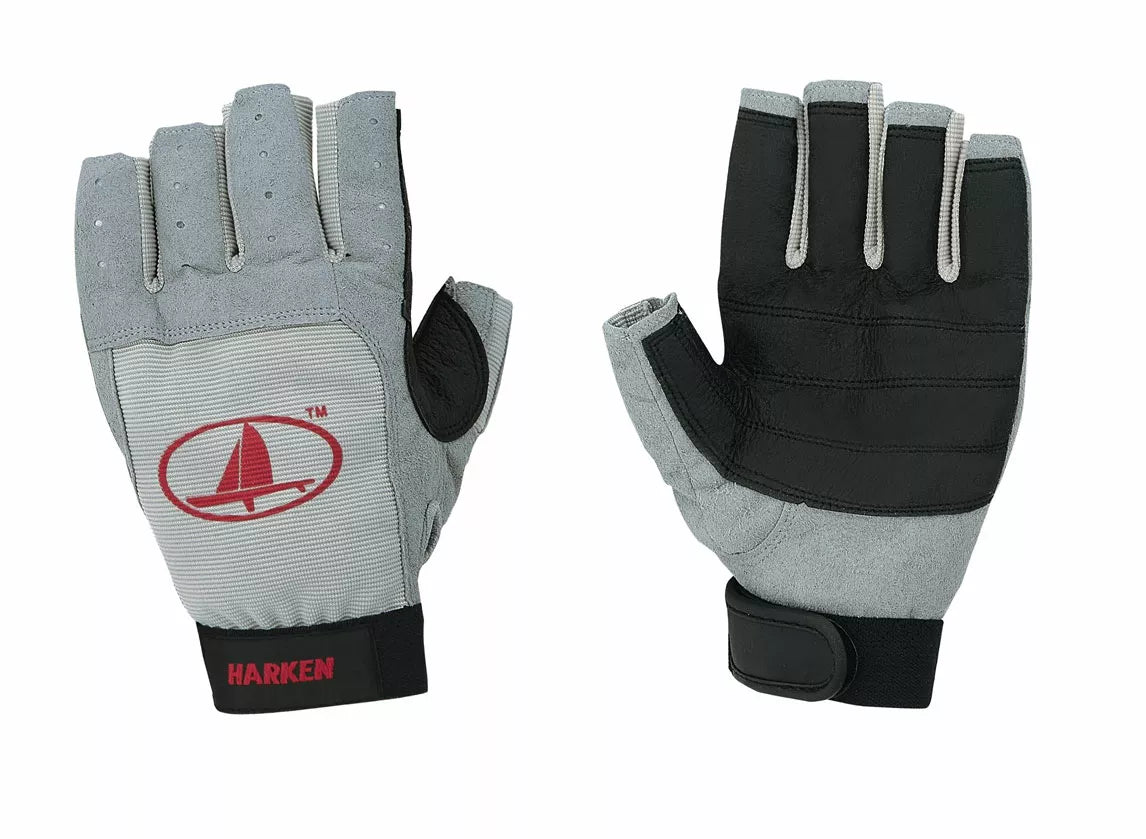 Harken Classic grey 3/4-finger sailing gloves