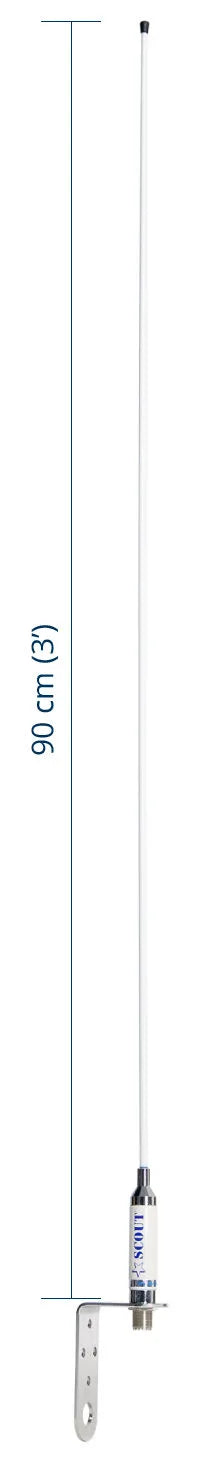 3 db VHF fiberglass antenna 0,9 m (3′) length – complete set 1