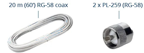 3 db VHF fiberglass antenna 0,9 m (3′) length – complete set 2