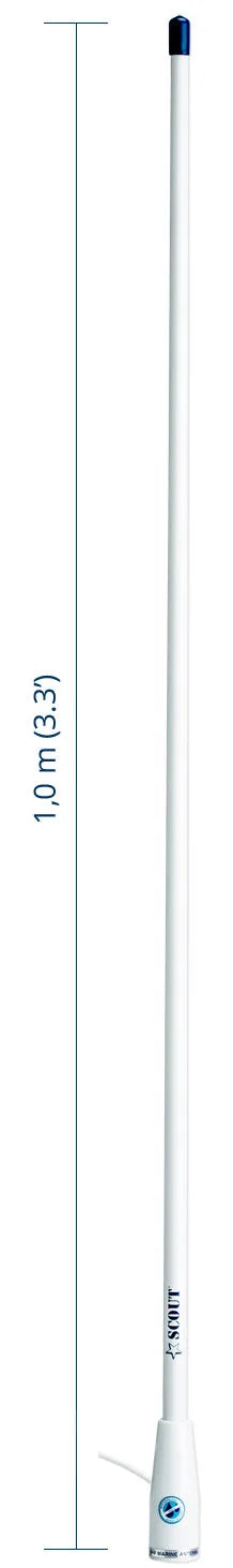 3 db VHF fiberglass antenna 1,0 m (3.3′) length 2