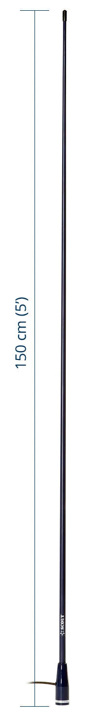 3 db VHF fiberglass antenna 1,5 m (5′) length – Blue 2