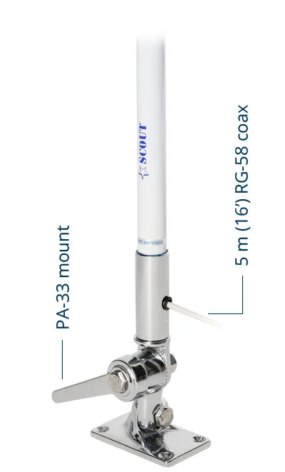 3 dB VHF fiberglass antenna 2,4 m (8′) length 1