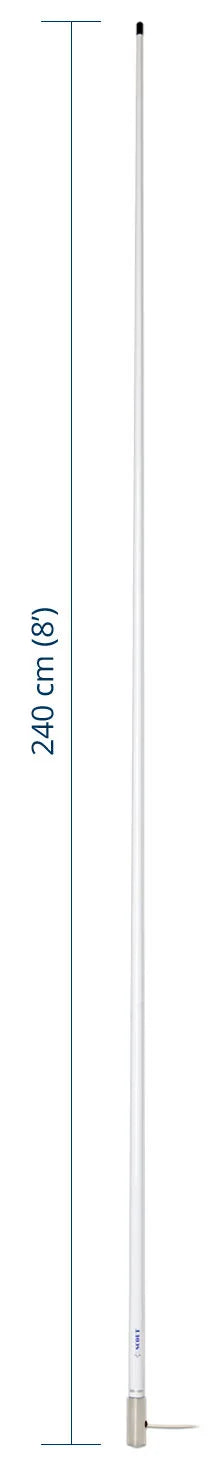 3 dB VHF fiberglass antenna 2,4 m (8′) length 2