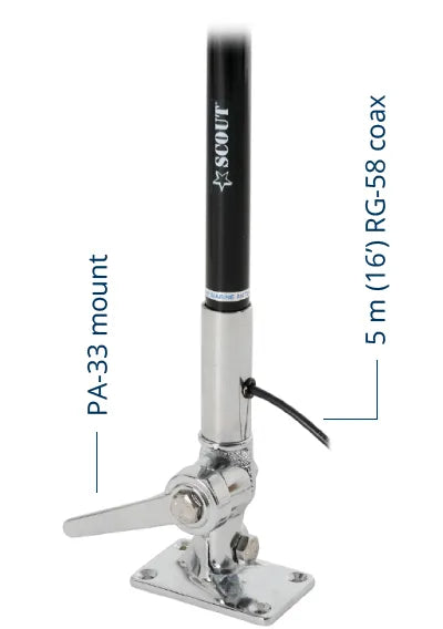 3 dB VHF fiberglass antenna 2,4 m (8′) length – Black 1