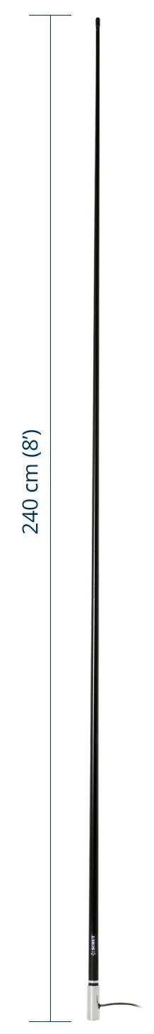 3 dB VHF fiberglass antenna 2,4 m (8′) length – Black 2
