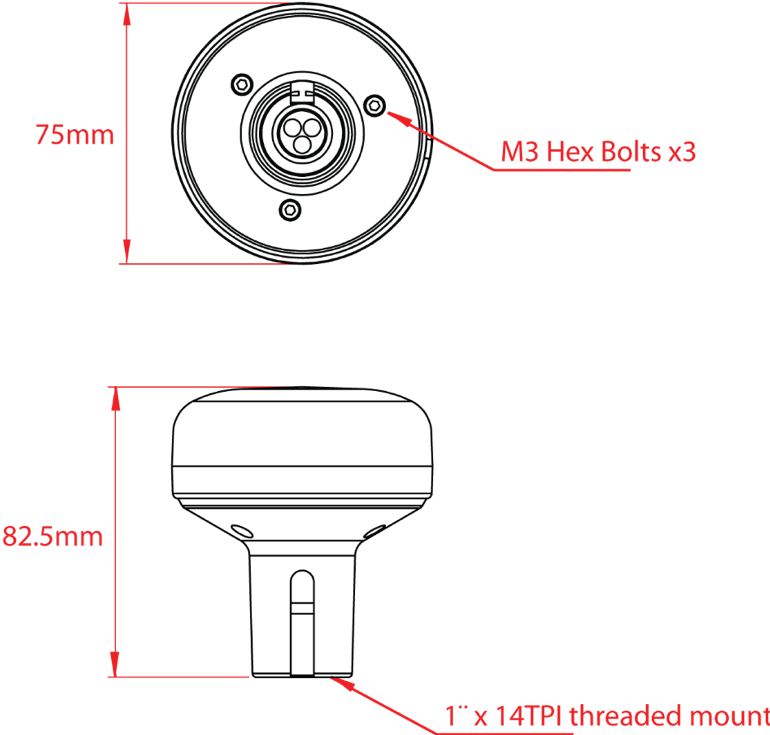Digital Yacht GPS160 - plano dimensional oficial