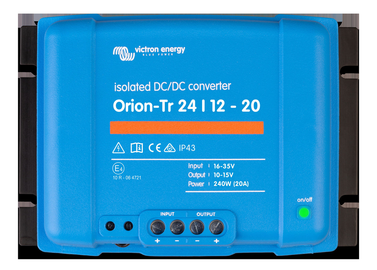 Victron Orion-Tr 24/12-20A - vista superior y conexiones