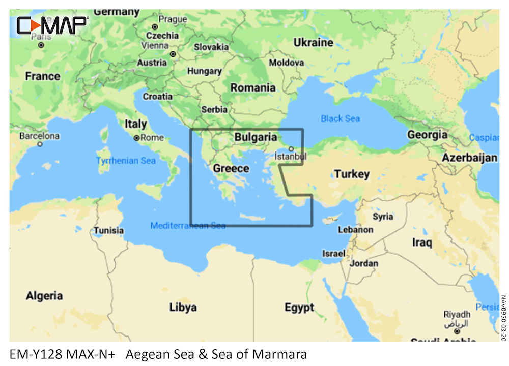 C-MAP AEGEAN SEA AND SEA OF MARMARA-MAX-N+