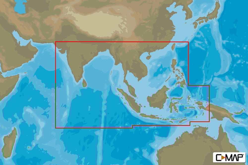 C-MAP AS-Y050 : MAX-N+ C: ASIA SOUTH CONTINENTAL : Indian Ocean and Asia  - Continental