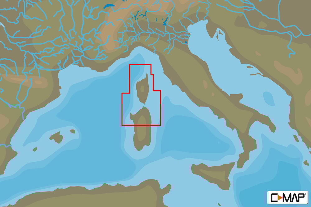 C-MAP EM-Y147 : MAX-N+  L CORSICA AND NORTH SARDINIA : Mediterranean and Black Sea - Local