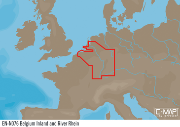 C-MAP EN-Y076 - Belgium Inland And River Rhein - MAX-N+ - European - Local