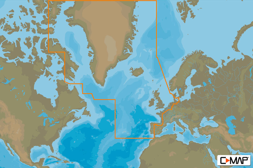C-MAP EW-M009 - Atlantic European Coasts - MAX - European - Megawide