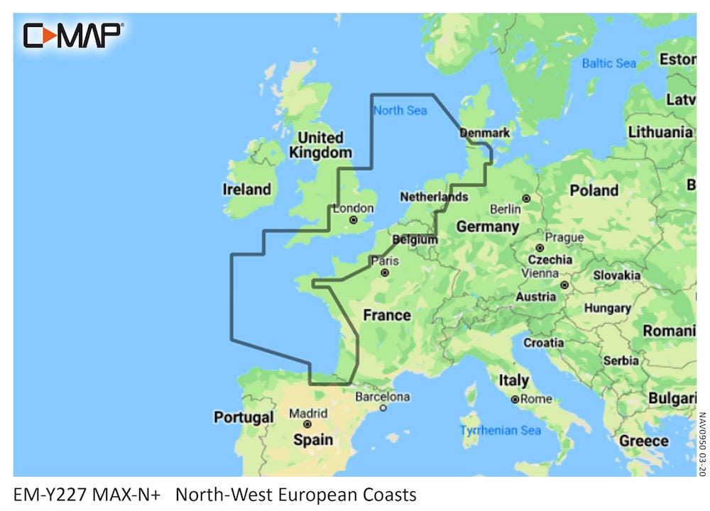 C-MAP EW-Y227 - North-West European Coasts - MAX-N+ -European-Wide