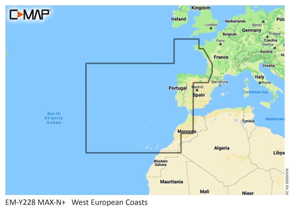 C-MAP EW-Y228 - West European Coasts - MAX-N+ -European-Wide
