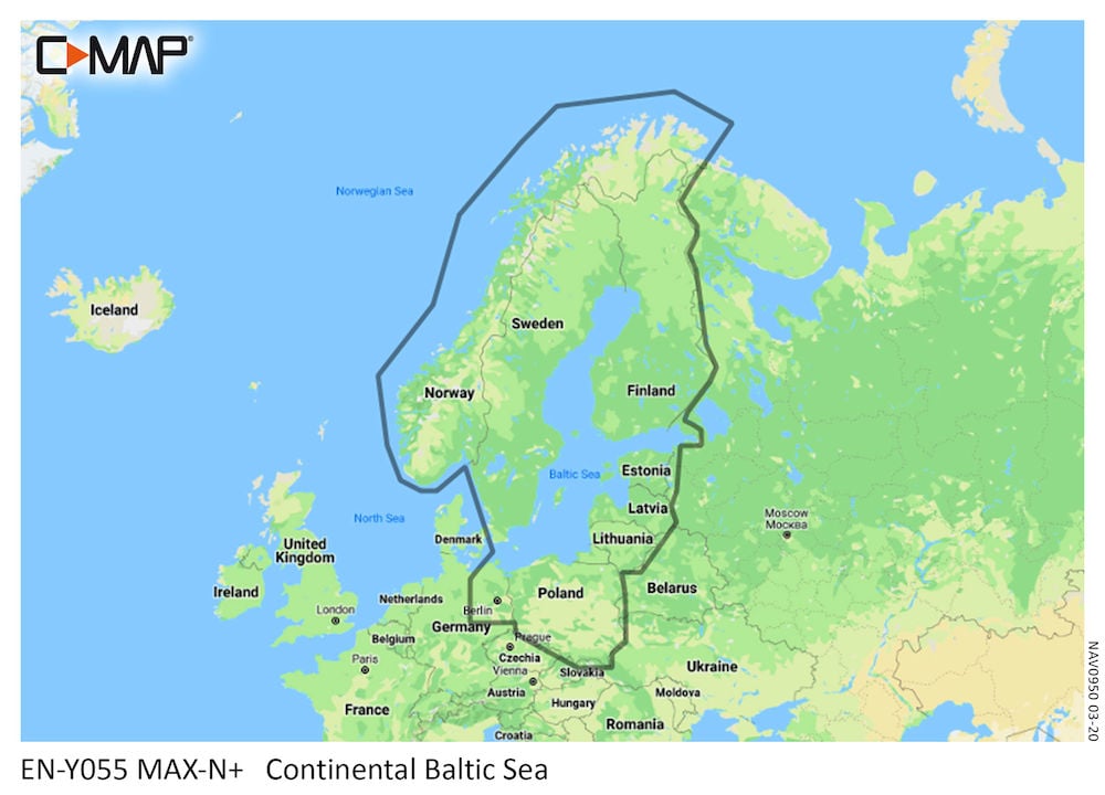 C-MAP MAX-N+ Continental Chart -  Baltic Sea