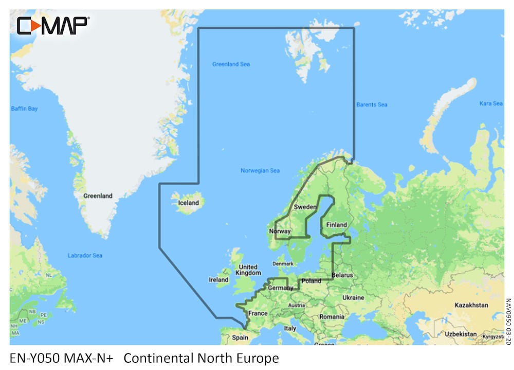 C-MAP MAX-N+ Continental Chart -  North Europe