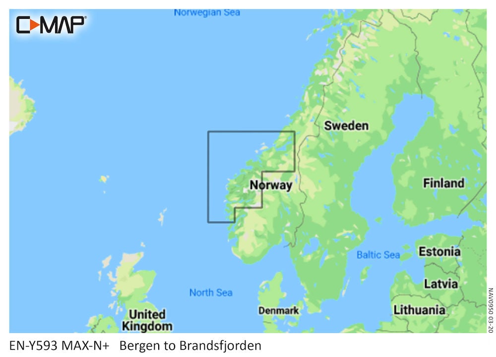 C-MAP MAX-N+ Local Chart Bergen to Brandsfjorden