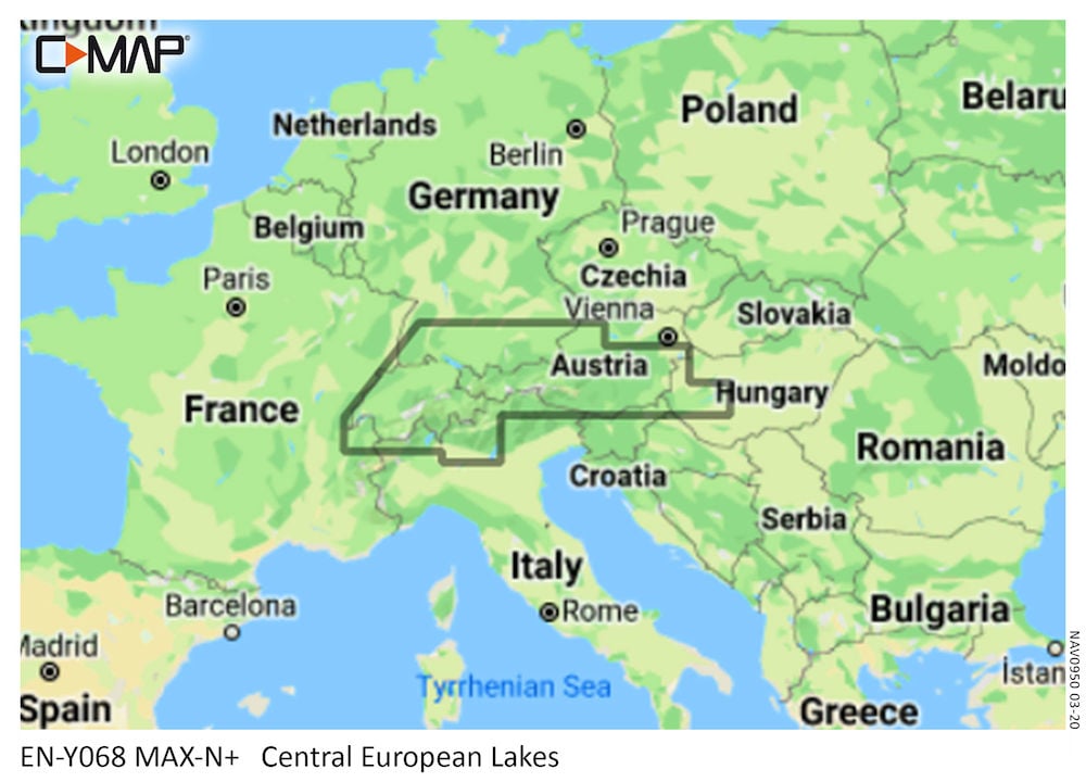C-MAP MAX-N+ Local Chart Central European Lakes
