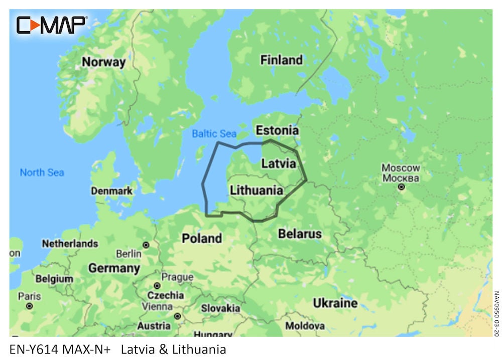 C-MAP MAX-N+ Local Chart Latvia & Lithuania