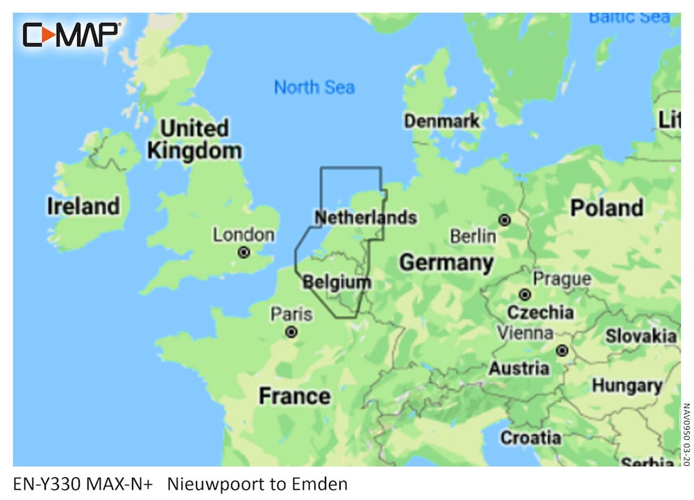 C-MAP MAX-N+ Local Chart Nieuwpoort to Emden