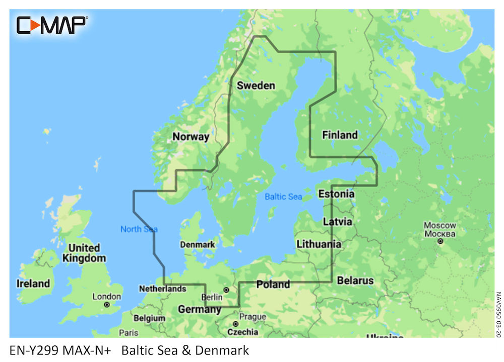 C-MAP MAX-N+ Wide Chart Baltic Sea & Denmark
