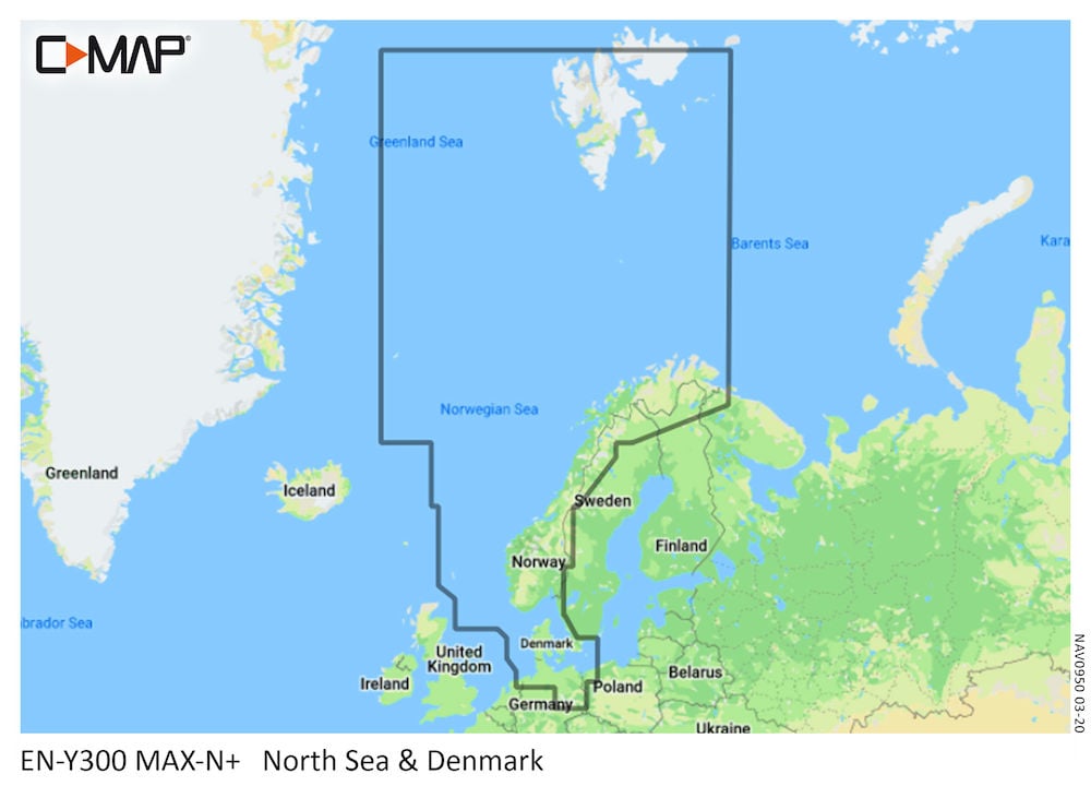 C-MAP MAX-N+ Wide Chart North Sea & Denmark