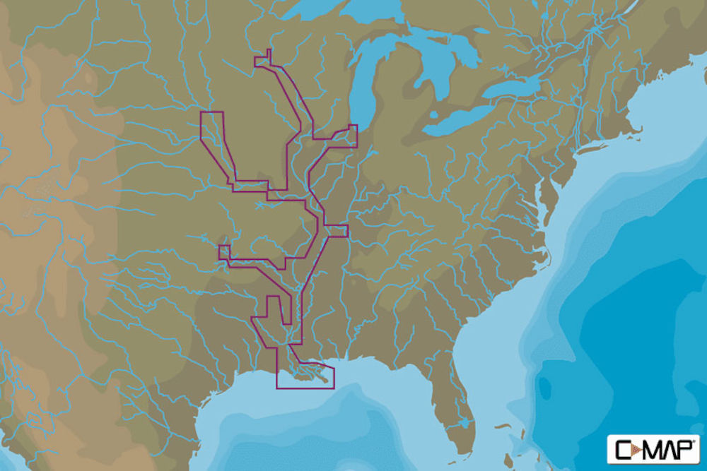 C-MAP NA-Y038 - US. rivers:Ms