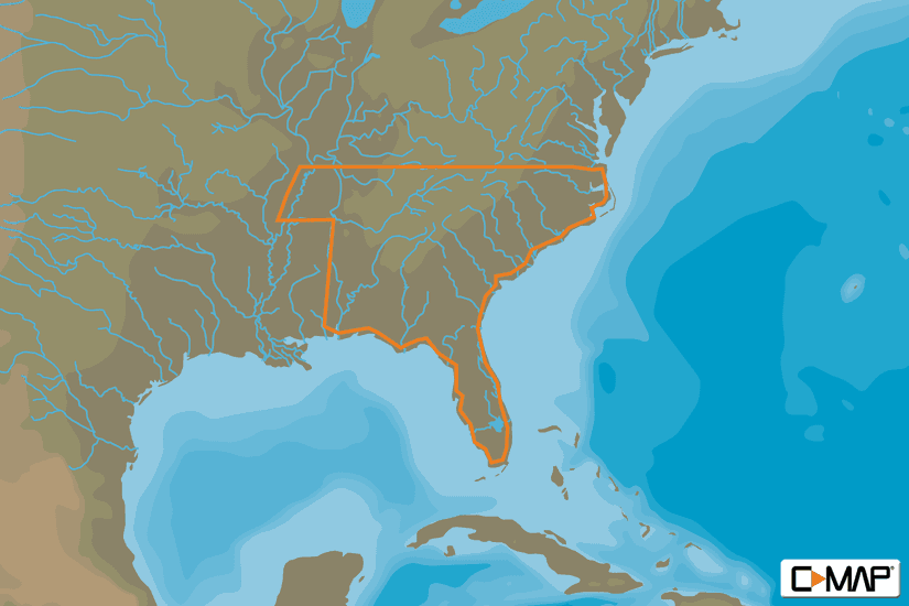 C-MAP NA-Y074 - US. Lakes: South East - MAX-N+ - AMER - Lake Insight HD