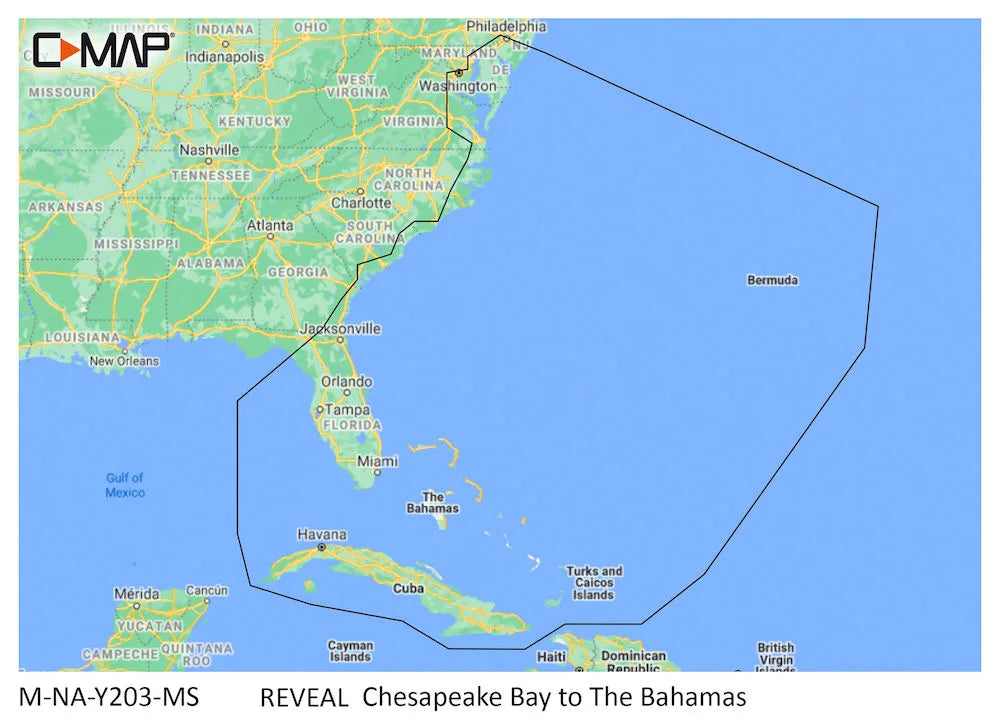 C-MAP Reveal Chesapeake BAY TO THE Bahamas