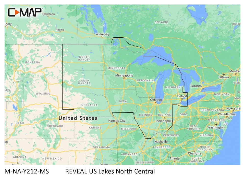 C-MAP Reveal Lakes US Lakes North Central