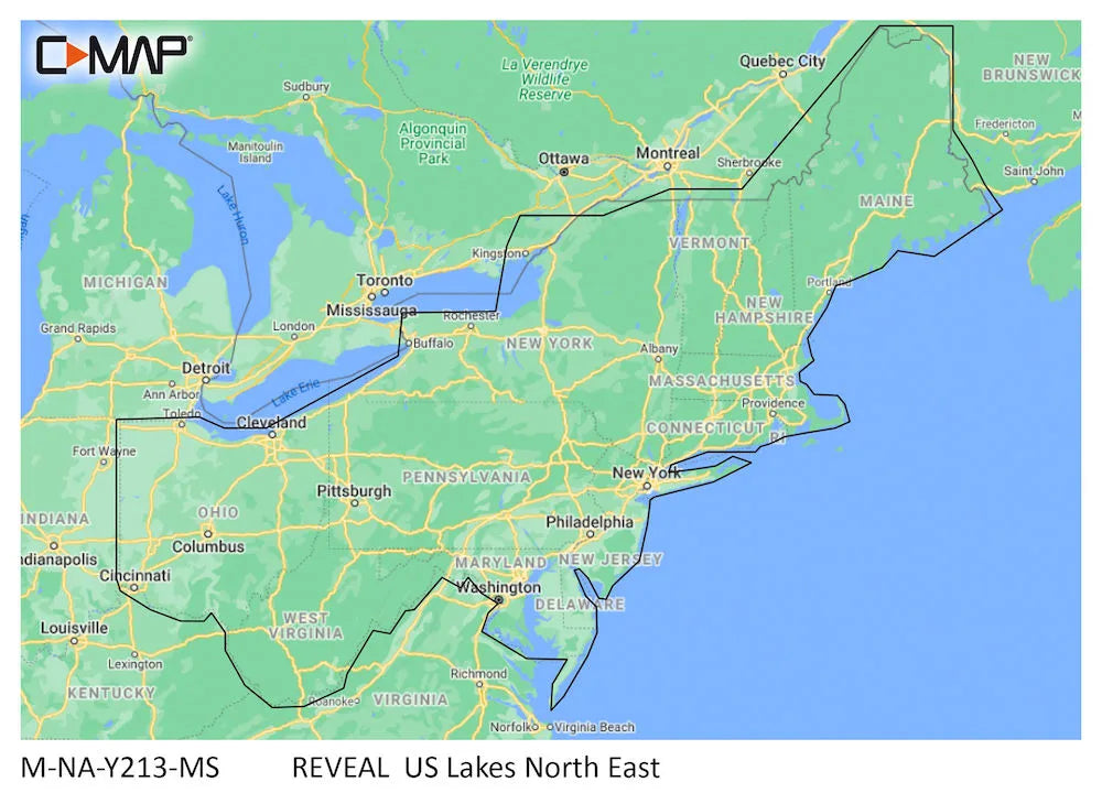 C-MAP Reveal Lakes US Lakes North East