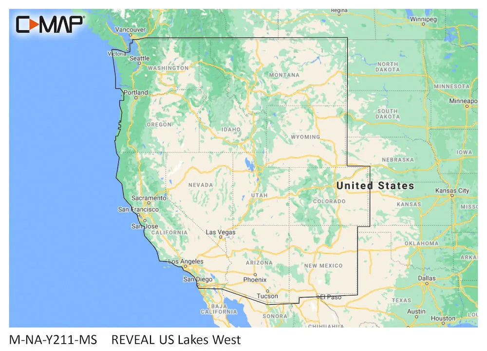 C-MAP Reveal Lakes US Lakes West
