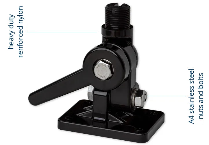 SCOUT Four way solid nylon ratchet mount – Black